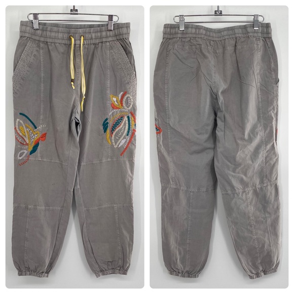 Anthropologie Pants - Anthropologie Stockton Embroidered Gray Joggers